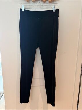 LOFT Black Velvet Ponte Stretch Leggings